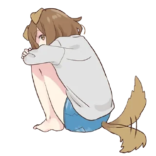 😞 emoji Собачка-тян @tg_sticks Telegram sticker 15 of 41