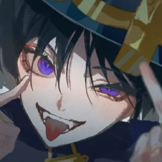 😼 emoji скарамучча. Telegram sticker 8 of 45
