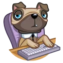 👨‍💻 emoji Fred the Pug Telegram sticker 13 of 25