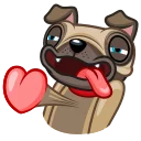 😍 emoji Fred the Pug Telegram sticker 15 of 25