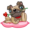 🌹 emoji Fred the Pug Telegram sticker 7 of 25