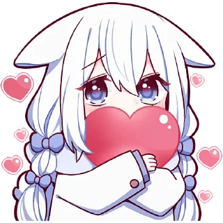 🫶 emoji Белая зайка 2 @Nyasticks Telegram sticker 17 of 41