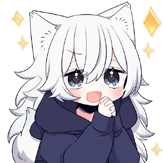 🙏 emoji Белая волчица @Nyasticks Telegram sticker 16 of 42