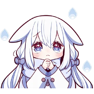 🙏 emoji Белая зайка 2 @Nyasticks Telegram sticker 8 of 41