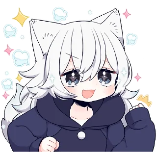 ✊ emoji Белая волчица @Nyasticks Telegram sticker 17 of 42