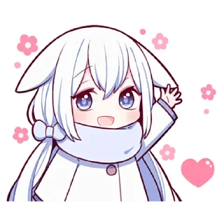 👋 emoji Белая зайка @nyasticks Telegram sticker 6 of 41