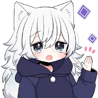 🙅‍♀ emoji Белая волчица @Nyasticks Telegram sticker 24 of 42