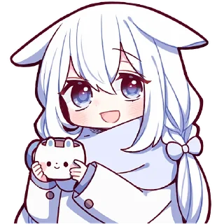 ☕ emoji Белая зайка 2 @Nyasticks Telegram sticker 13 of 41