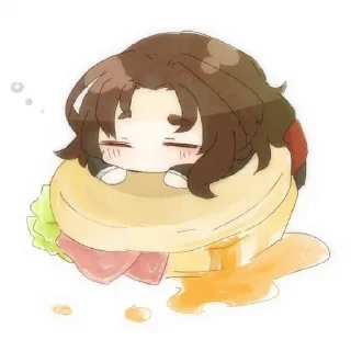 😌 emoji Кай Сато. Telegram sticker 5 of 18