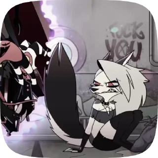 🐺 emoji БОЛЬШЕ ⇨ @CLOOBHUB ЛУНА АДСКИЙ БОСС LOONA HELLUVA Telegram sticker 12 of 39