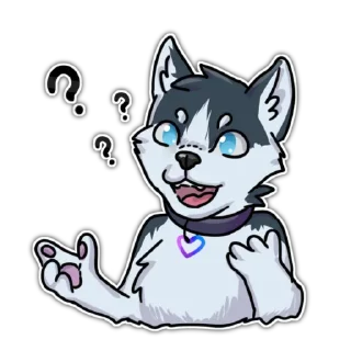 ⁉️ emoji Пёс лайкос и команда Telegram sticker 1 of 15