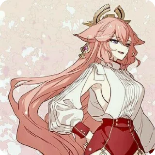 🦊 emoji Miko @flowerssiy @TeyvatDiary Telegram sticker 8 of 50