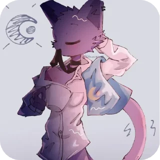 🔥 emoji 𝙲𝚊𝚝 𝚗𝚊𝚙💗 :: @Starlite_Cyn Telegram sticker 5 of 65