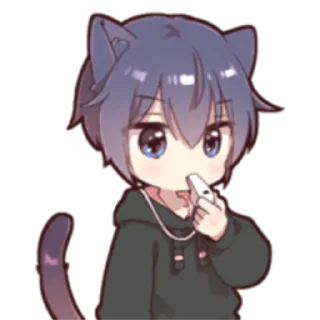 ⭐ Boy of a black cat @nyakwii, Telegram sticker 10 of 32