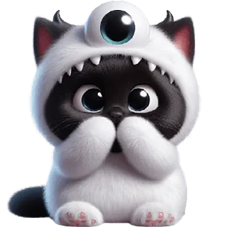🫢 Монстр котик @Nyasticks, стикер Telegram 13 из 33