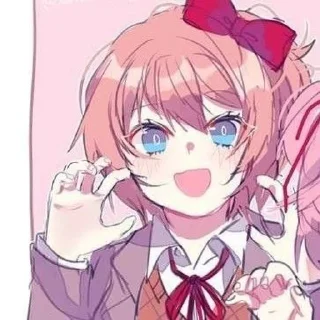 🌸 ୭ৎ ᠌ ᠌ ᠌···· ᠌ ᠌Sayori  ᠌ ᠌ ᠌꒱꒱ by :: @gakisphone, Telegram sticker 5 of 80