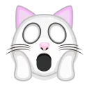 🙀 White cat emoji, стикер Telegram 7 из 9