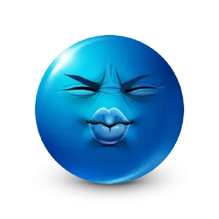 💙 Blue face emoji @xkysluv, Telegram sticker 5 of 101