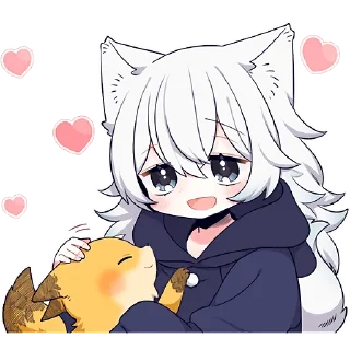 🤗 Белая волчица @Nyasticks, Telegram sticker 20 of 42