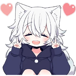 ✌️ Белая волчица @Nyasticks, Telegram sticker 19 of 42