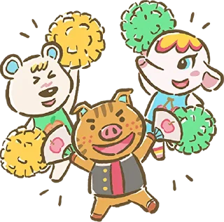 👯‍♀️ Animal Crossing 15th Anniversary Sticker :: @line_stickers, Telegram sticker 15 of 40