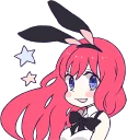 ☺️ A Cute Little Rabbit Girl :: @line_stickers, Telegram sticker 9 of 40