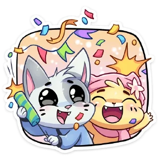 🥳 Зим Бисквит и Ванилька @Nyasticks, Telegram sticker 12 of 49