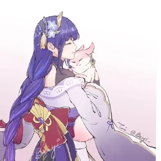 🦊 Райден и Мико~, Telegram sticker 6 of 24