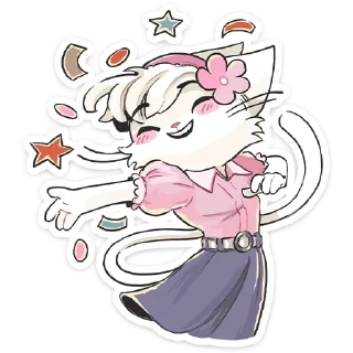 💃 Кошечка Мия • @TgSticker, Telegram sticker 6 of 49