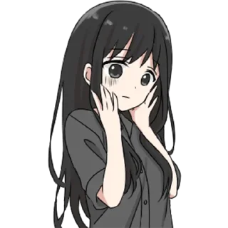 😱 girl with long black hair @kpi_jojo, Telegram sticker 24 of 32