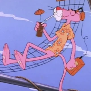 🍹 Pink Panther @hehbaldezh, Telegram sticker 8 of 75