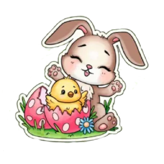 🧸 Пасхальный кролик) @giiirkaa, Telegram sticker 1 of 7