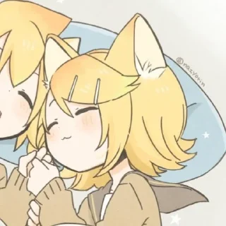 🐱 Кагамине Рин @Anim_StikersUWU, Telegram sticker 10 of 85