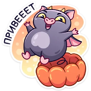👋 Чертёнок Лютик :: @stickroom, sticker Telegram 6 sur 48