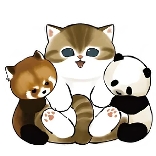 ☺ Панда и котик @TgSticker, стікер Telegram 10 з 40