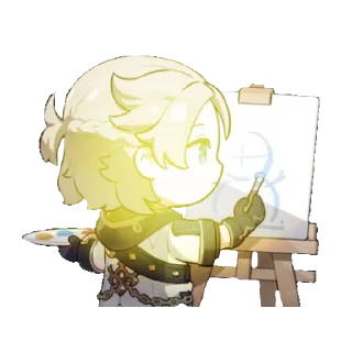 🌼 ⊹‌ °   𝆺𝅥 ᴀʟʙᴇᴅᴏ   𓆪  𝆺𝅥 @genshin_st1ckers, Telegram sticker 16 of 55