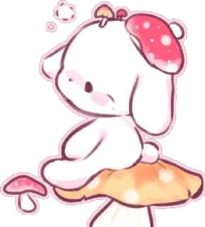 🍄 зайчик ;; @cuppoftea, стікер Telegram 18 з 21