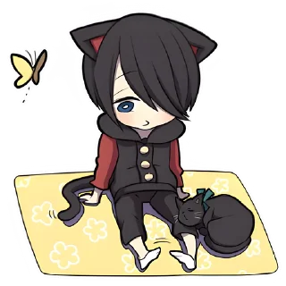 😔 Чёрный котёнок @nyasticks, стикер Telegram 23 из 41