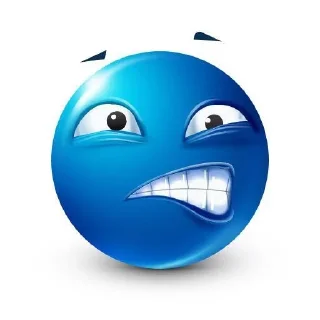🙄 blue emoji, стікер Telegram 24 з 70