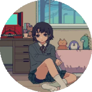 🌐 Serial Experiments Lain, стікер Telegram 20 з 21