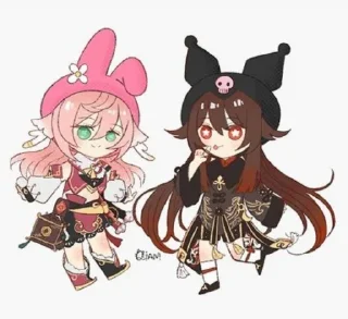 ❤️‍🔥 ♡yanfei × hu tao♡ @itsgensharts, Telegram sticker 14 of 30