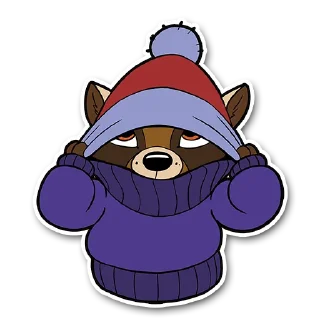 🧣 Nik the Raccoon, Telegram sticker 24 of 28