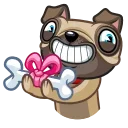 🎁 Fred the Pug, стикер Telegram 20 из 25