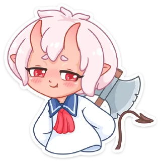 Школьница Они-Тян | @Stick4Gram