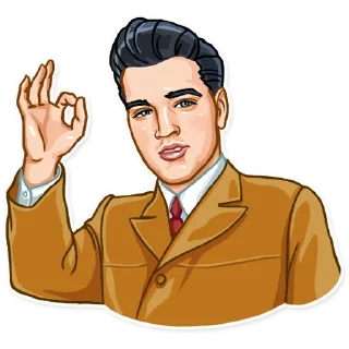 👌 Elvis Presley, стикер Telegram 8 из 25