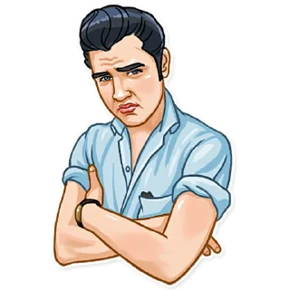 🙁 Elvis Presley, стикер Telegram 19 из 25