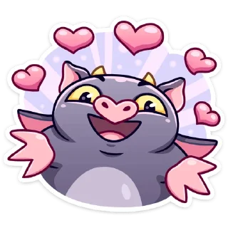 ❤️ Чертёнок Лютик :: @stickroom, Telegram sticker 9 of 48