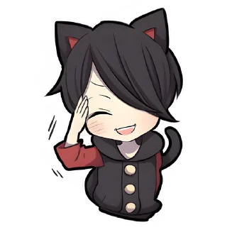👋 Чёрный котёнок 3 @Nyasticks, sticker Telegram 1 sur 41