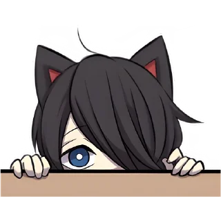 😟 Чёрный котёнок 2 @Nyasticks, стикер Telegram 5 из 41