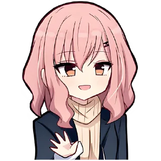 👋 Розоволосая-тян @Nyasticks, sticker Telegram 1 sur 32